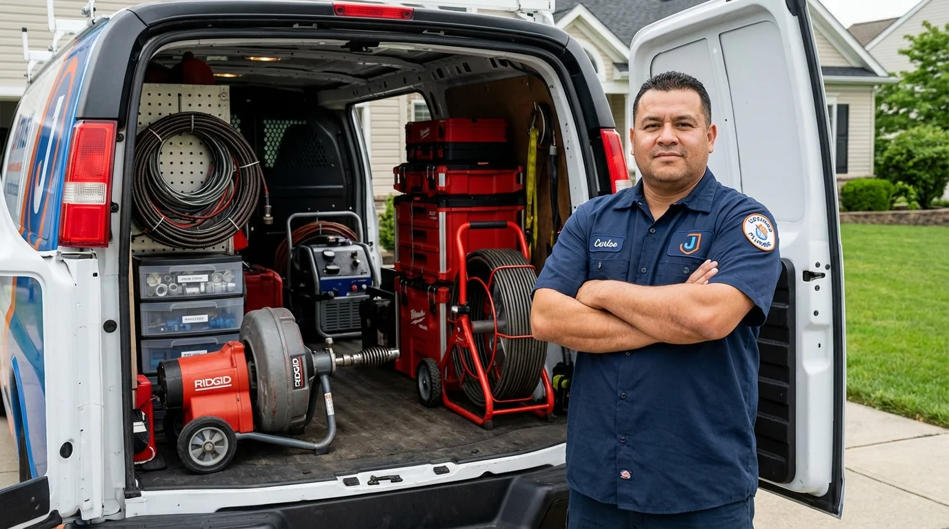 Professional drain cleaning equipment and Johns Plumbing LLC plumber in Beaver